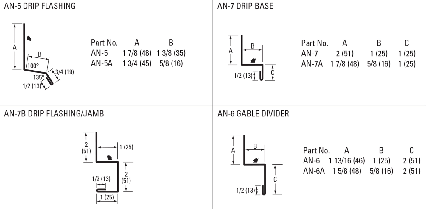 Steel Siding And Soffit Standard Custom Flashing Trims Drip Flashing