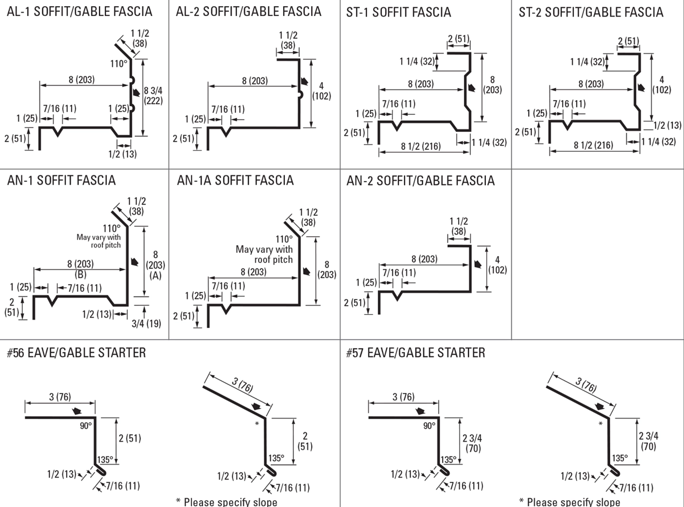 Steel Siding And Soffit Standard Custom Flashing Trims Soffit Gable Eaves Starter