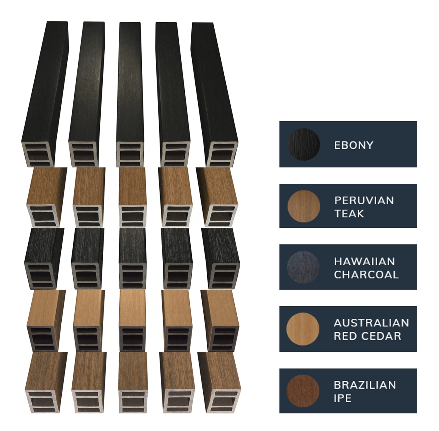 Wpc Wood Plastic Composit Decorative Beams Louvers Finish Sample Photo 02