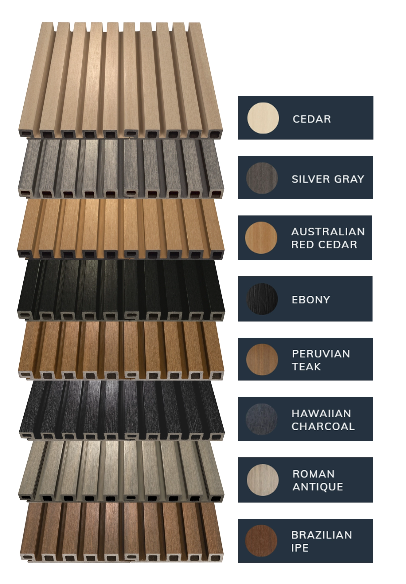 Wpc Wood Plastic Composit Fluted Siding And Soffit Finish Samples Photo 03